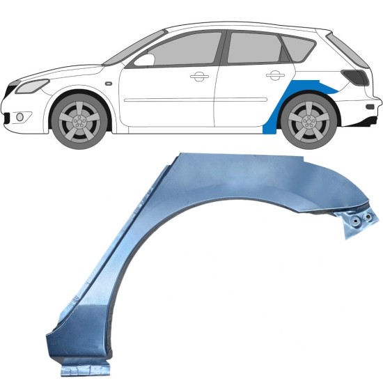 Reparatiepaneel achterspatbord voor Mazda 3 2003-2009 / Links 5156
