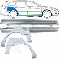 Reparatiepaneel dorpel + achterspatbord voor Mazda 6 GG GY 2002-2007 / Links + Rechts / COMBI / Set 10538