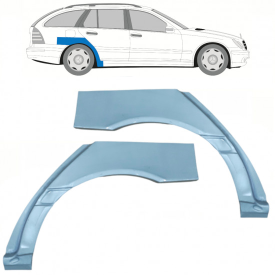 Reparatiepaneel achterspatbord voor Mercedes C-class 2000-2007 / Links + Rechts / COMBI / Set 9100