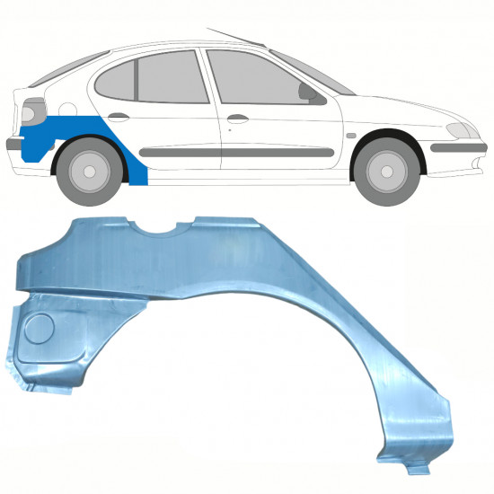 Reparatiepaneel achterspatbord voor Renault Megane 1995-2003 / Rechts 8394