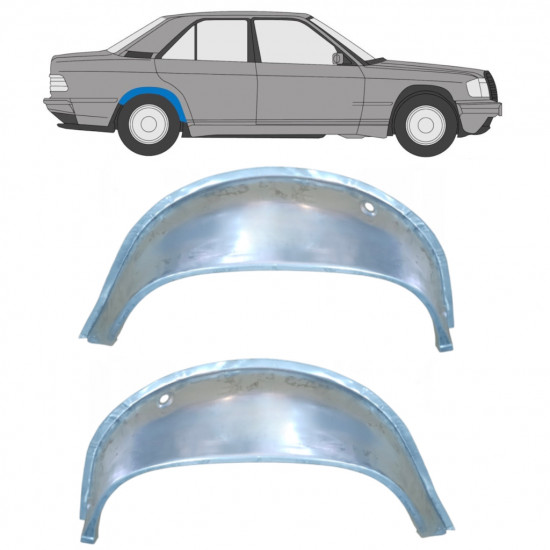 Binnenste reparatiepaneel achter wielkast voor Mercedes 190 1982-1993 / Links + Rechts / Set 9837