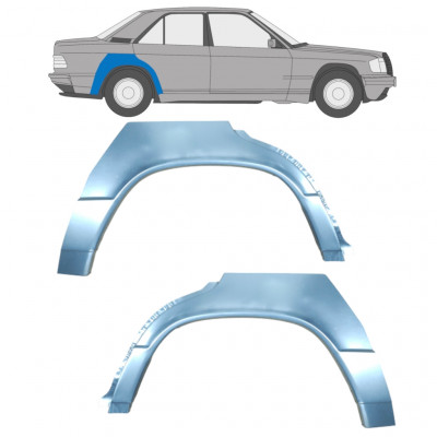 Reparatiepaneel achterspatbord voor Mercedes 190 1982-1993 / Links + Rechts / Set 9506