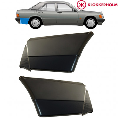 Reparatiepaneel achterspatbord voor Mercedes 190 1982-1993 / Links + Rechts / Set 9505