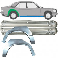 Reparatiepaneel dorpel + achterspatbord voor Mercedes 190 1982-1993 / Links + Rechts / Set 9522