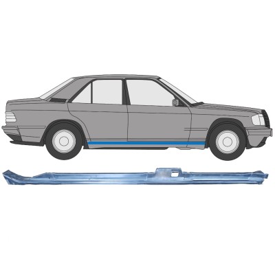 Reparatiepaneel bovenste deel dorpel voor Mercedes 190 W201 1982-1993 / Rechts 15127