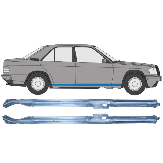 Reparatiepaneel bovenste deel dorpel voor Mercedes 190 W201 1982-1993 / Links + Rechts / Set 16294
