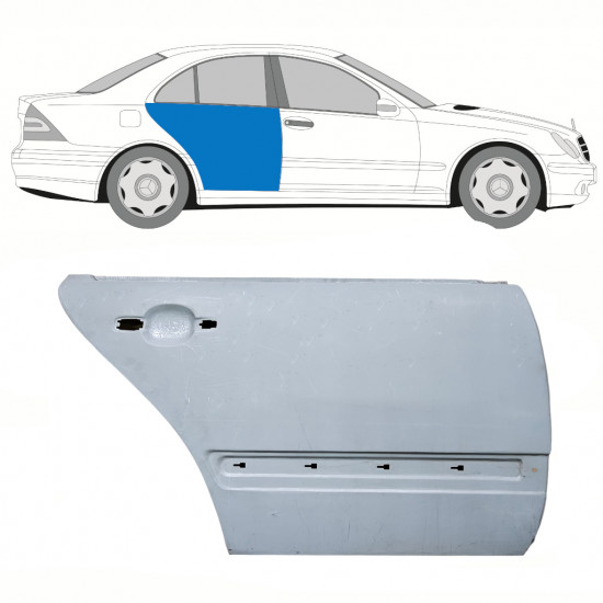 Reparatie plaatwerk achterste deuren  voor Mercedes C-class 2000-2007 / Rechts 8753