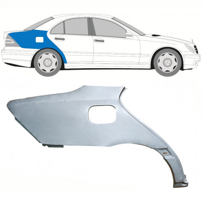 MERCEDES C-CLASS 2000-2007 ACHTER ZIJDE FENDER / RECHTS