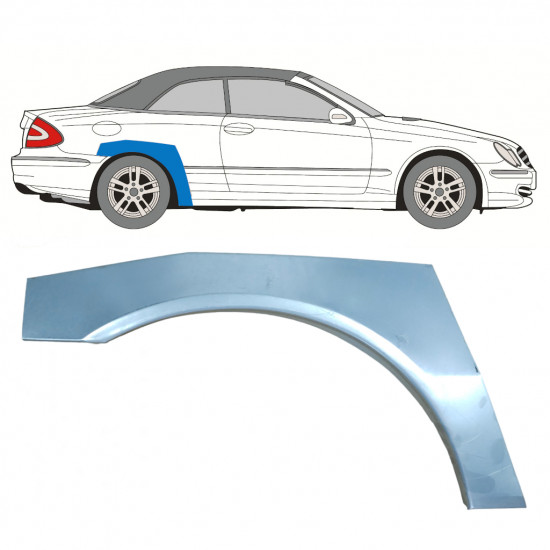 Reparatiepaneel achterspatbord voor Mercedes CLK A209 2003-2009 / Rechts / CABRIO /  7686