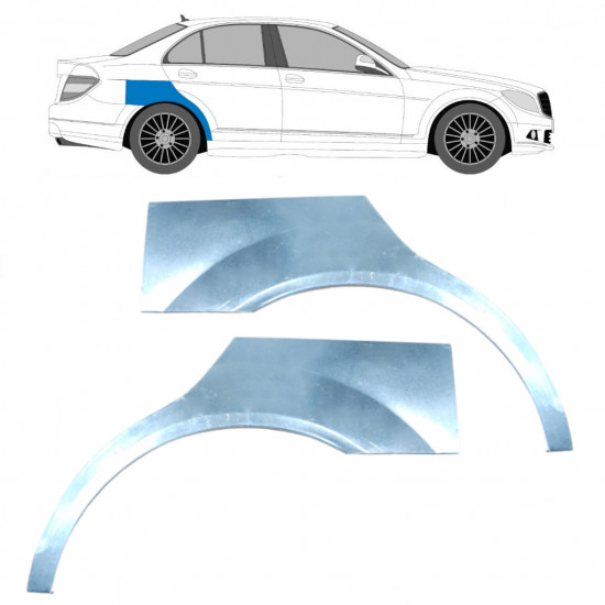 Reparatiepaneel achterspatbord voor Mercedes C-class 2007-2014 / Links + Rechts / Set 10410