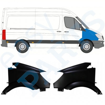 Voorste spatbord voor Mercedes Sprinter 2006-2013 / Links + Rechts / Set 10626