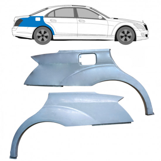 Reparatiepaneel achterspatbord voor Mercedes S-class 2005-2013 / Links + Rechts / Set 10088