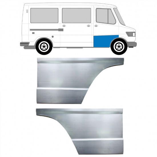 Reparatiepaneel voordeur hoge voor Mercedes T1 1977-1996 / Links + Rechts / Set 9570