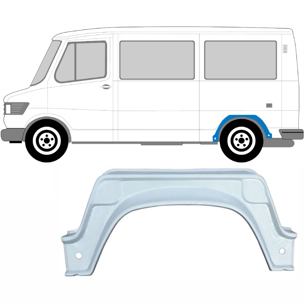 MERCEDES T1 1977-1996 REPARATIEPANEEL BINNENSTE WIELKAST / LINKS