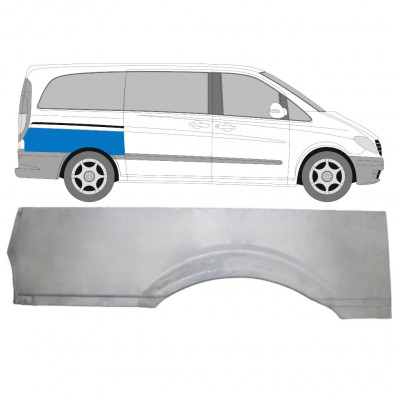 MERCEDES VITO 2003- KORTE WIELBASIS ACHTERSPATBORD REPARATIEPANEEL / RECHTS