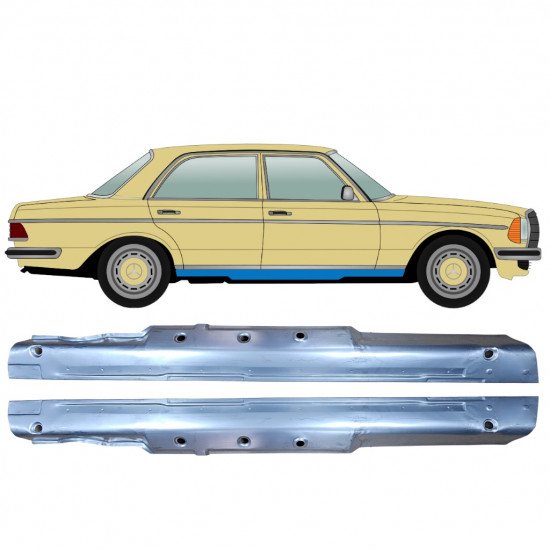 Volledige dorpel voor Mercedes W123 1975-1985 / Links + Rechts / Set 9293