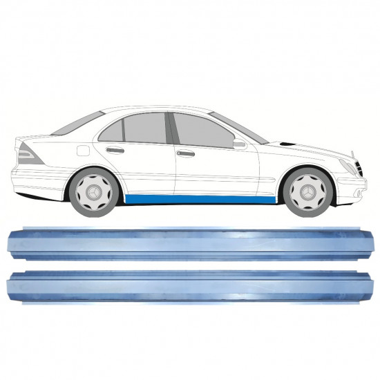 Reparatie dorpel voor Mercedes C-class 2000-2007 / Links = Rechts (symmetrisch) / Set 9610