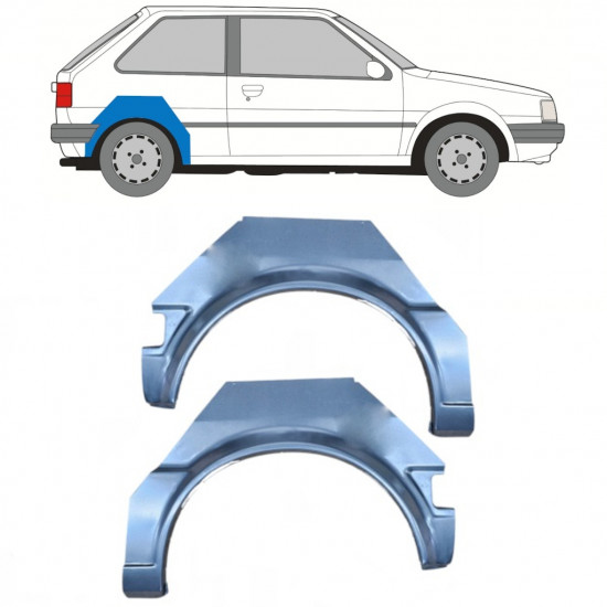 Reparatiepaneel achterspatbord voor Nissan Micra 1982-1992 / Links + Rechts / Set 9897