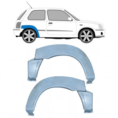 Reparatiepaneel achterspatbord voor Nissan Micra 1992- / Links + Rechts / Set 9667