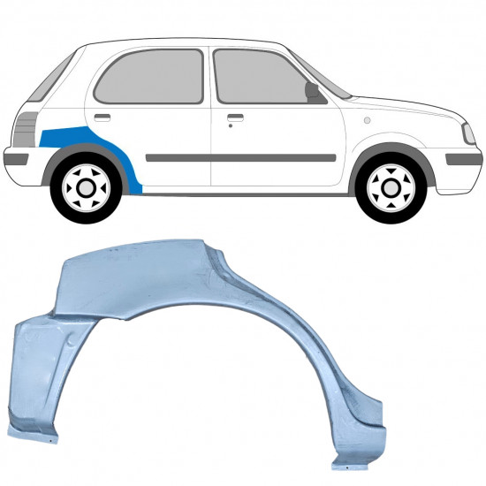 Reparatiepaneel achterspatbord voor Nissan Micra 1992- / Rechts 7198