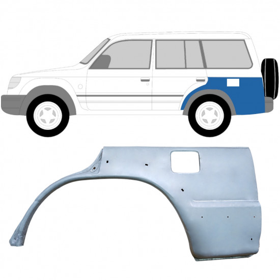 MITSUBISHI PAJERO 1991-1999 ACHTERSPATBORD REPARATIEPANEEL / LINKS