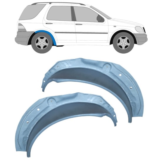 Binnenste reparatiepaneel achter wielkast voor Mercedes M-Class ML W163 1998-2005 / Links + Rechts / Set 16292