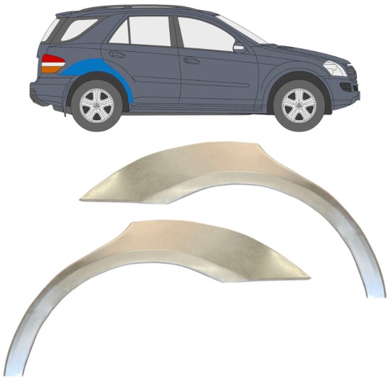 Reparatiepaneel achterspatbord voor Mercedes-Benz M-Class ML W164 2005-2011 / Links + Rechts / Set 14931
