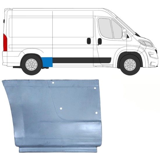 Reparatiepaneel achterspatbord voor Opel Movano 2021-2026 / Rechts 16511