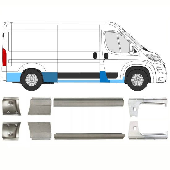Reparatiepaneel set voor Opel Movano 2021-2026 / Links + Rechts 16444