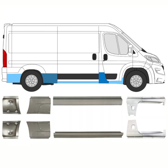 Reparatiepaneel set voor Opel Movano 2021-2026 / Links + Rechts 16445