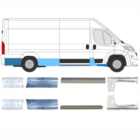 Reparatiepaneel set voor Opel Movano 2021-2026 / Links + Rechts 16466