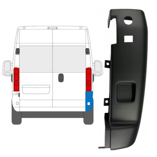 Hoek achterbumper 180 graden voor Opel Movano 2021-2026 / Rechts 15799