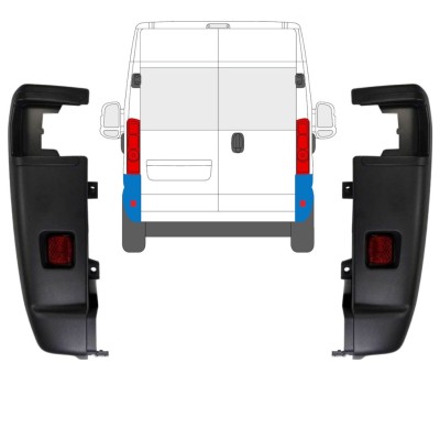 Hoek achterbumper 270 graden voor Opel Movano 2021-2026 / Links + Rechts / Set 15797