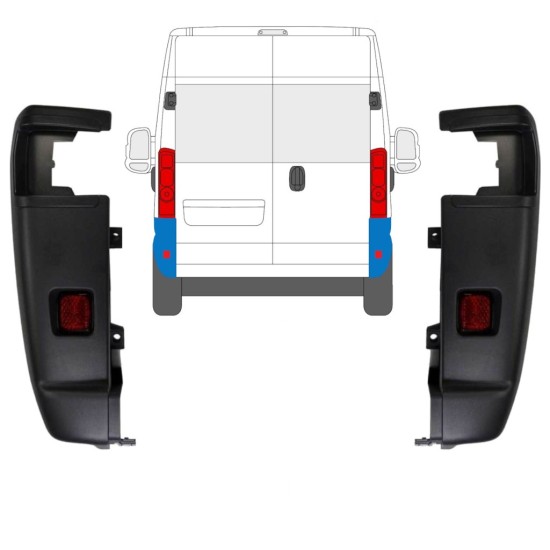 Hoek achterbumper 270 graden voor Opel Movano 2021-2026 / Links + Rechts / Set 15797