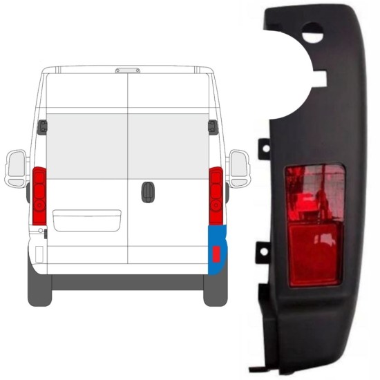 Achterbumper hoek met lamp voor Opel Movano 2021-2026 / Rechts / Set 15794