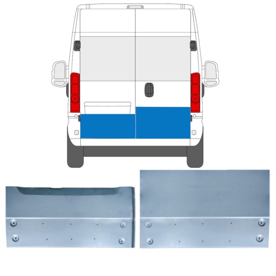 Reparatie plaatwerk achterste deuren voor Opel Movano 2021-2026 / Links + Rechts 16516