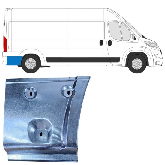 Reparatiepaneel achter spatbord achterste deel voor Opel Movano 2021-2026 / Rechts 16500