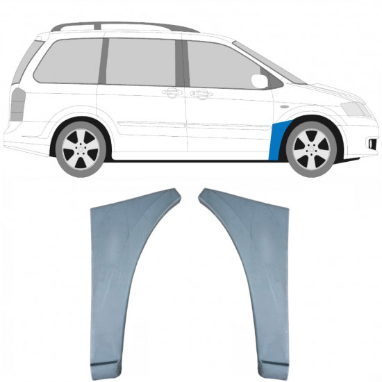 Reparatiepaneel voorspatbord voor Mazda MPV 1999-2006 / Links + Rechts / Set 9419