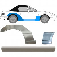 Reparatie dorpel + voorste spatbord + achterste spatbord voor Mazda MX-5 1989-1998 / Rechts / Set 12580
