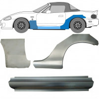 Reparatie dorpel + voorste spatbord + achterste spatbord voor Mazda MX-5 1998-2005 NB / Links / Set 11151