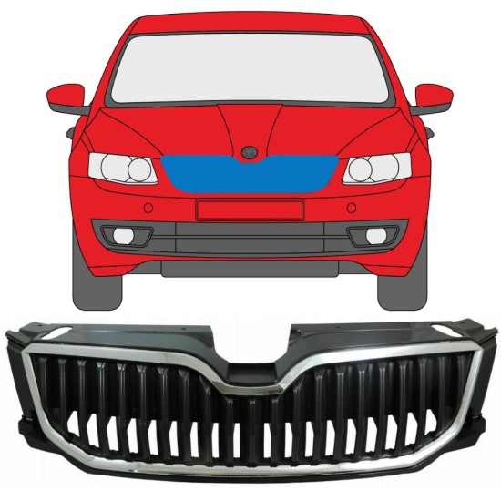 Verchroomde grill voor Skoda Octavia III 2013-2017 9354