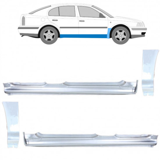 SKODA OCTAVIA 1996-2010 REPARATIEPANEEL VOORVLEUGEL + DORPEL REPARATIEPANEEL / LINKS + RECHTS