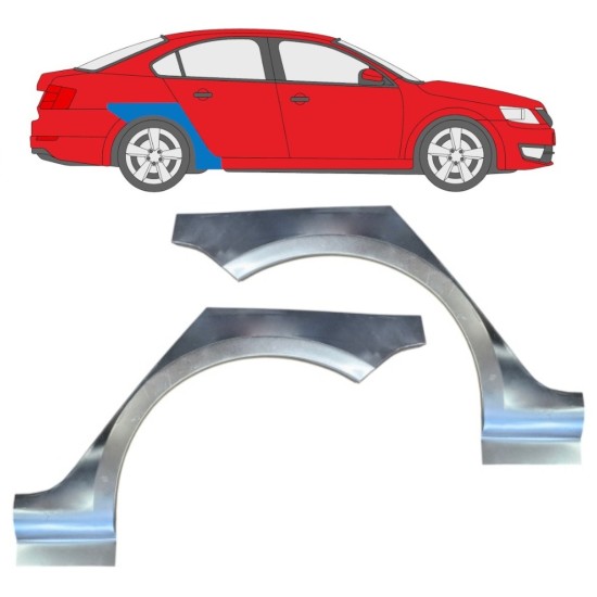Reparatiepaneel achterspatbord voor Skoda Octavia III 2013-2020 / Links + Rechts / Set 15864