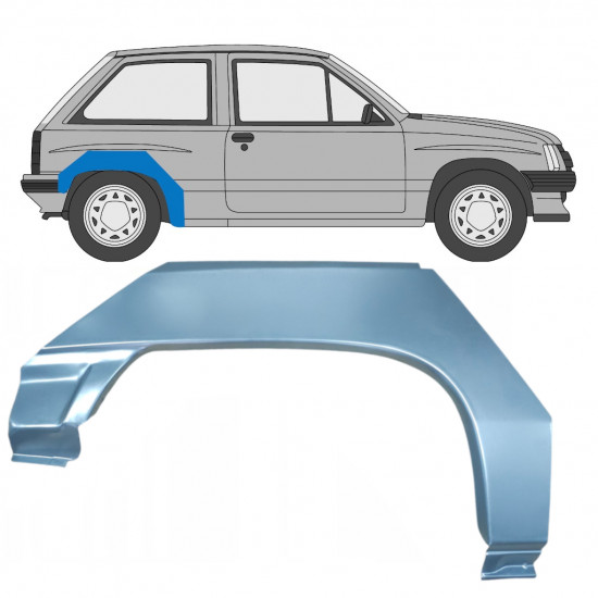 OPEL CORSA A 1982-1993 3 DEUR WIELKAST REPARATIE PANEEL / RECHTS