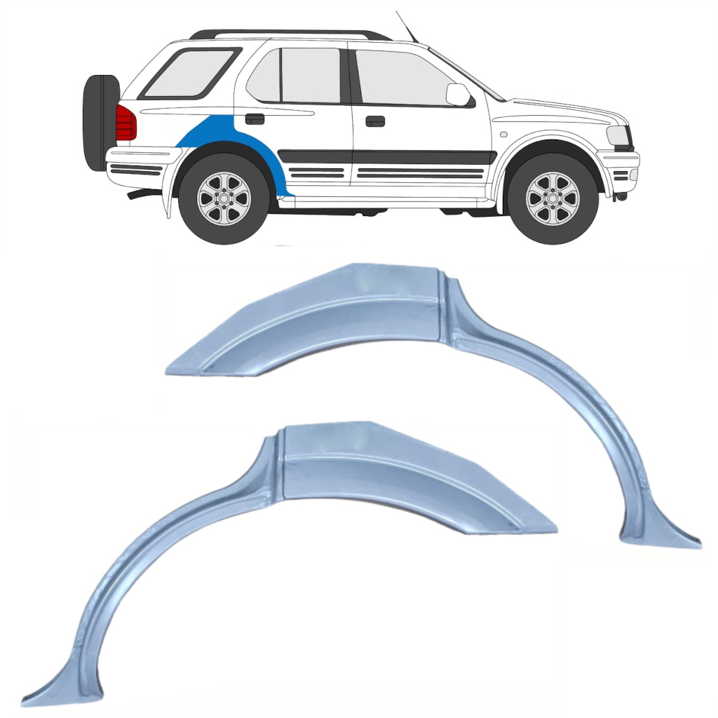 Reparatiepaneel Achterspatbord Voor Opel Frontera B 1999-2002 / Links + Rechts / Set 10375