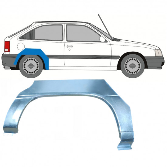 Reparatiepaneel achterspatbord voor Opel Kadett 1984-1993 / Rechts 7363