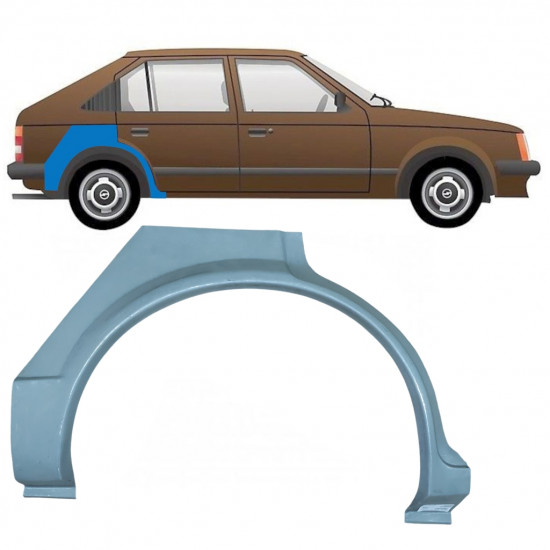 Reparatiepaneel achterspatbord voor Opel Kadett D 1979-1984 / Rechts 7906