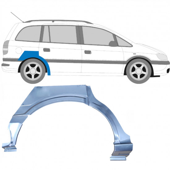 OPEL ZAFIRA 1999-2005 WIELKAST REPARATIE PANEEL / RECHTS