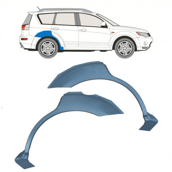 Reparatiepaneel achterspatbord voor Mitsubishi Outlander 2007-2012 / Links + Rechts / Set 10978