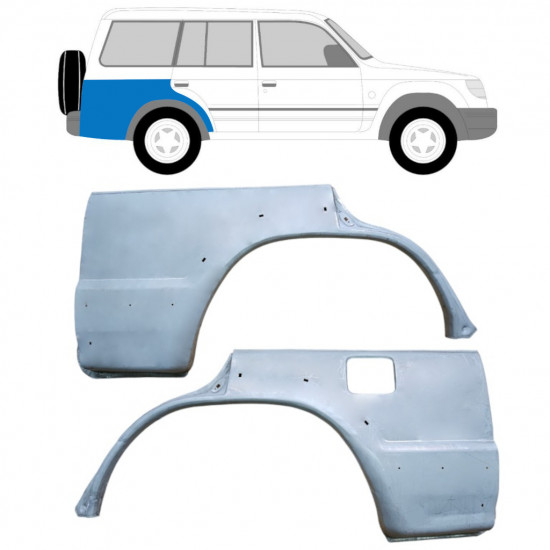 Reparatiepaneel achterspatbord voor Mitsubishi Pajero 1991-1999 / Links + Rechts / Set 10402